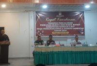 Ketua KPU Syafrudin M. Tintis Buka Rakor Koordinasi Tahapan Pencalonan Pemilihan Bupati dan Wakil Bupati (Foto: Rahman /Kabar Benggawi)