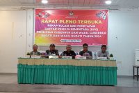 Ketua KPU Syahrudin M.Tintis, didampingi Ketua Bawaslu Moh Ihwan, Kejari, Polsek Banggai dan Danramil (Foto: Nomo/ Kabar Benggawi)