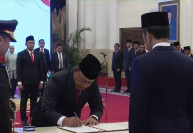Dadan Hindayan dilantik Presiden Jokowi menjadi kepala Badan Gizi Nasional (Tangkapan Layar)